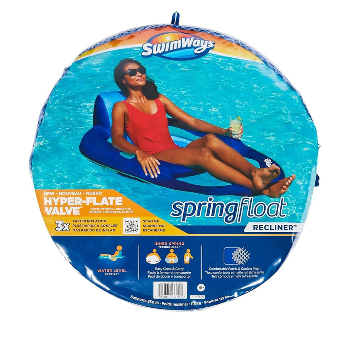 Swimways Spring Float Recliner Inflatable Swimming Pool Lounger Assorted — image 3