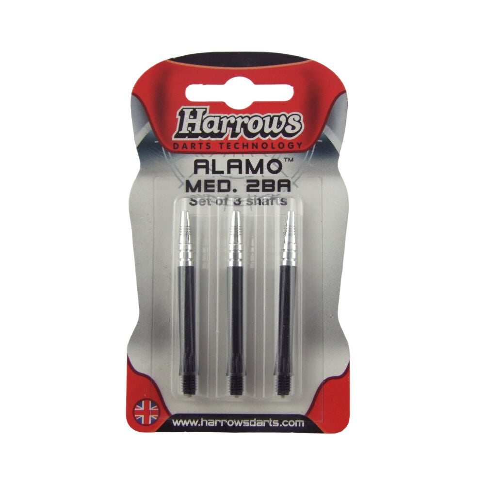 Harrows Alamo Dart Flights Shafts Sports Accessory 2BA Medium Black (3 Pieces)
