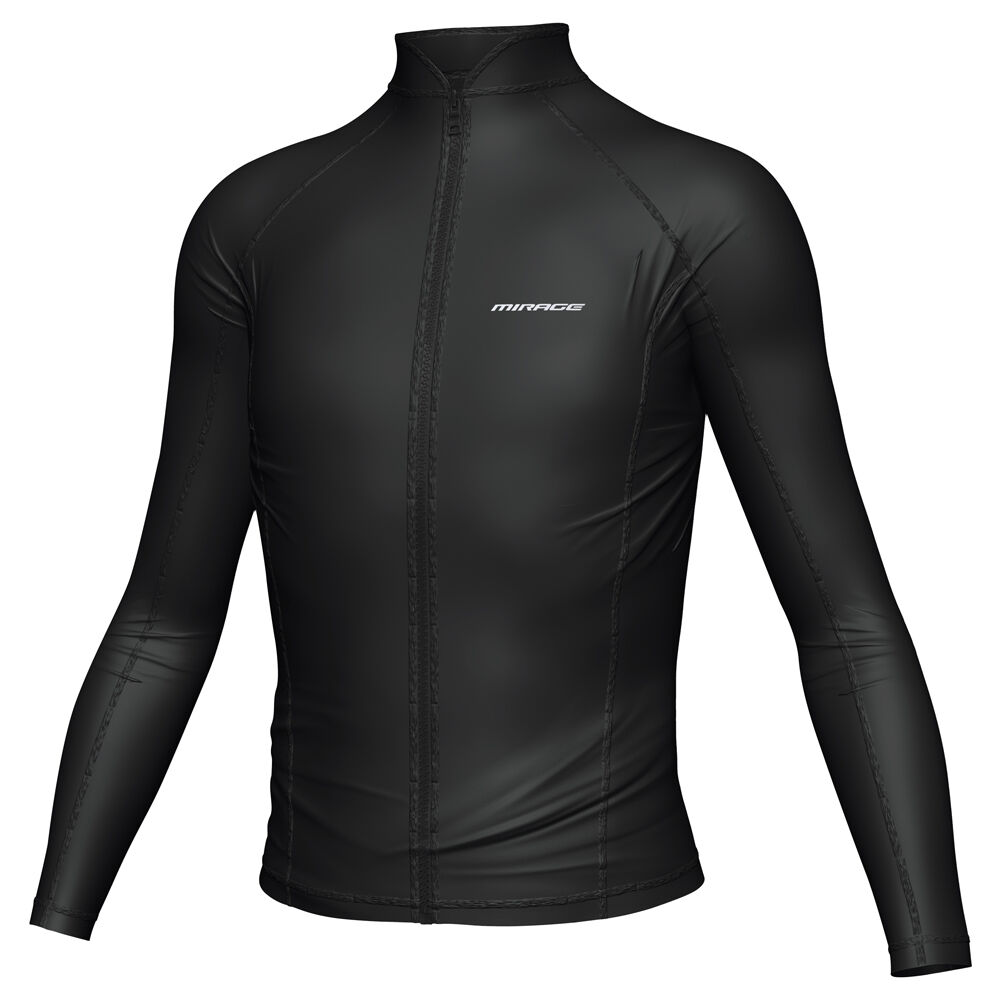 Mirage Unisex Junior Lycra Zip Front Rash Top Swimwear Black
