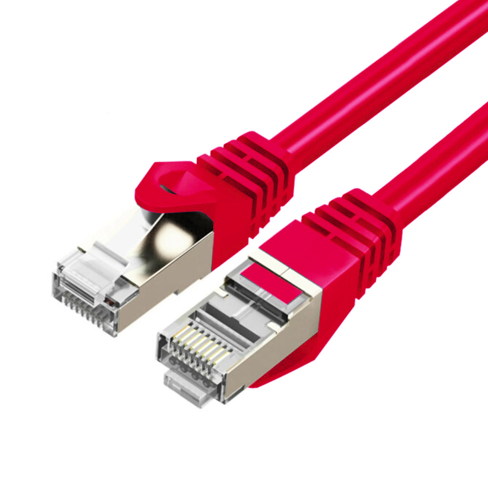 Cruxtec RJ45 LAN CAT7 10GbE Sf/ftp 30cm Triple Shielding Ethernet Cable Red (3 Pack) — image 3