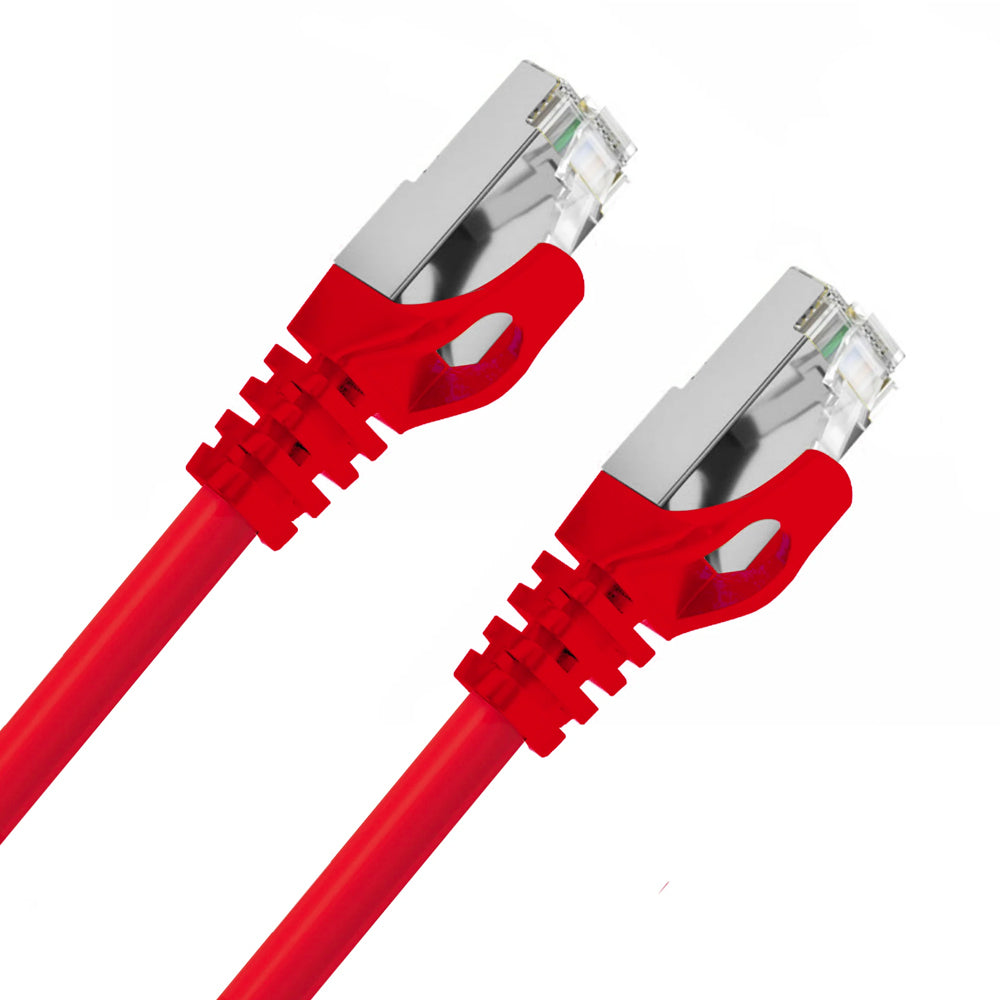 Cruxtec RJ45 LAN CAT7 10GbE Sf/ftp 30cm Triple Shielding Ethernet Cable Red (3 Pack) — image 4