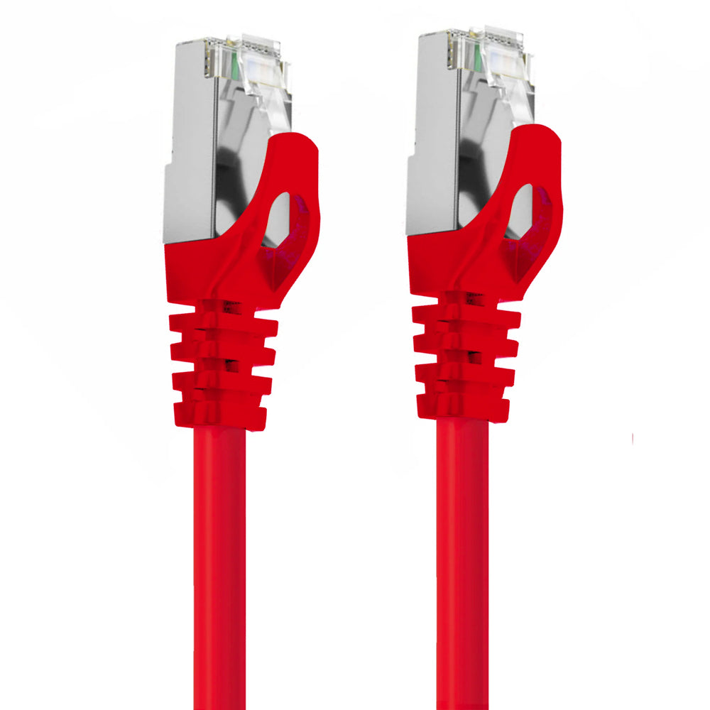 Cruxtec RJ45 LAN CAT7 10GbE Sf/ftp 30cm Triple Shielding Ethernet Cable Red