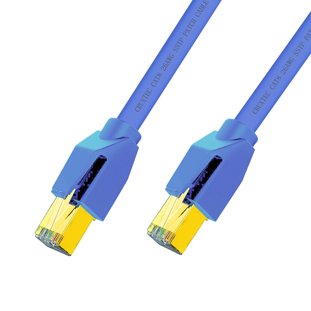 Cruxtec RJ45 Internet CAT8 FTP 40Gb 2m Triple Shielding Ethernet Cable BLU (2 Pack) — image 3