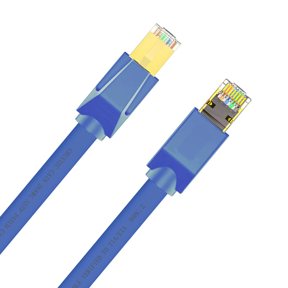 Cruxtec RJ45 Internet CAT8 FTP 40Gb 2m Triple Shielding Ethernet Cable BLU (2 Pack) — image 2