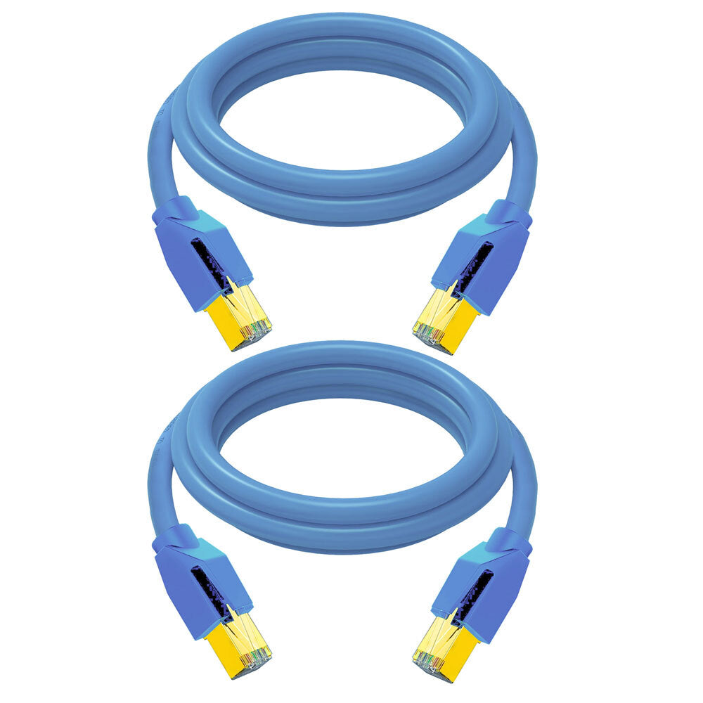 Cruxtec RJ45 Internet CAT8 FTP 40Gb 3m Triple Shielding Ethernet Cable BLU (2 Pack)