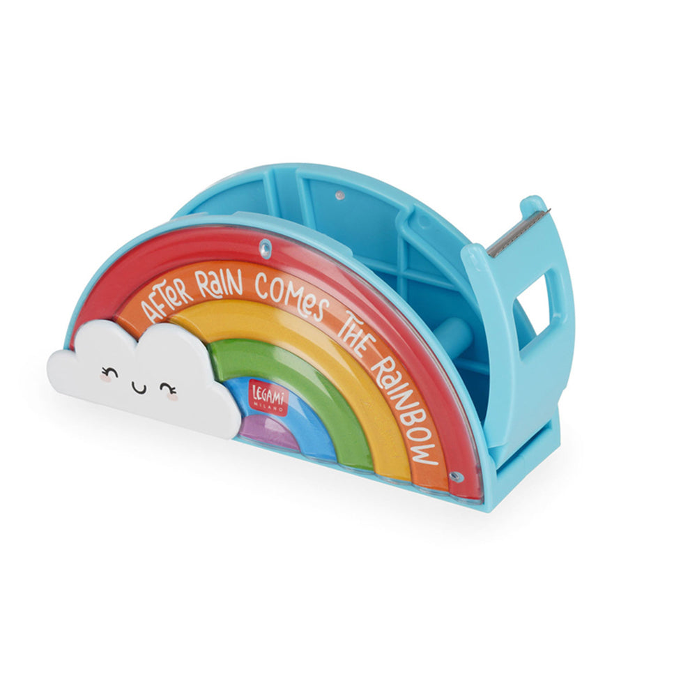 Legami Follow The Rainbow Tape Dispenser w/ 22mm Adhesive Roll School Holder