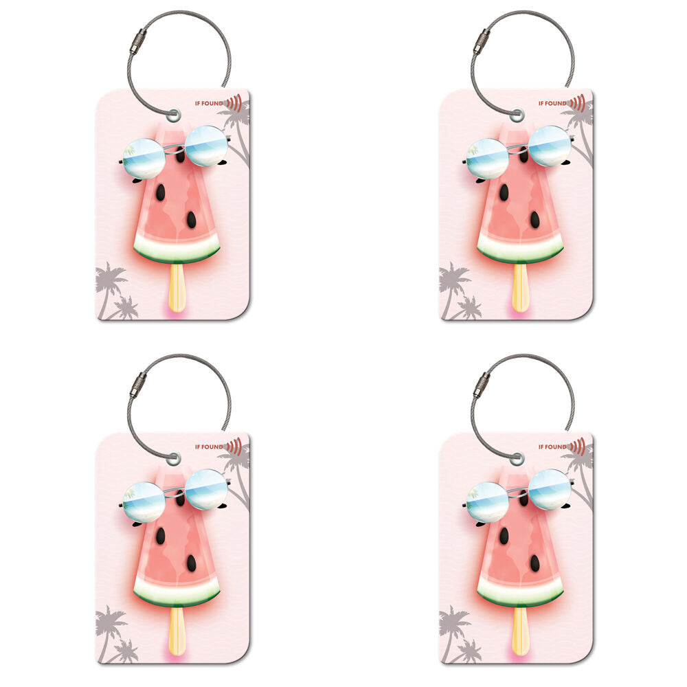 Retreev Watermelon Travel Bag Smart Tag Luggage Suitcase Name Card w/ QR (4 Pack)