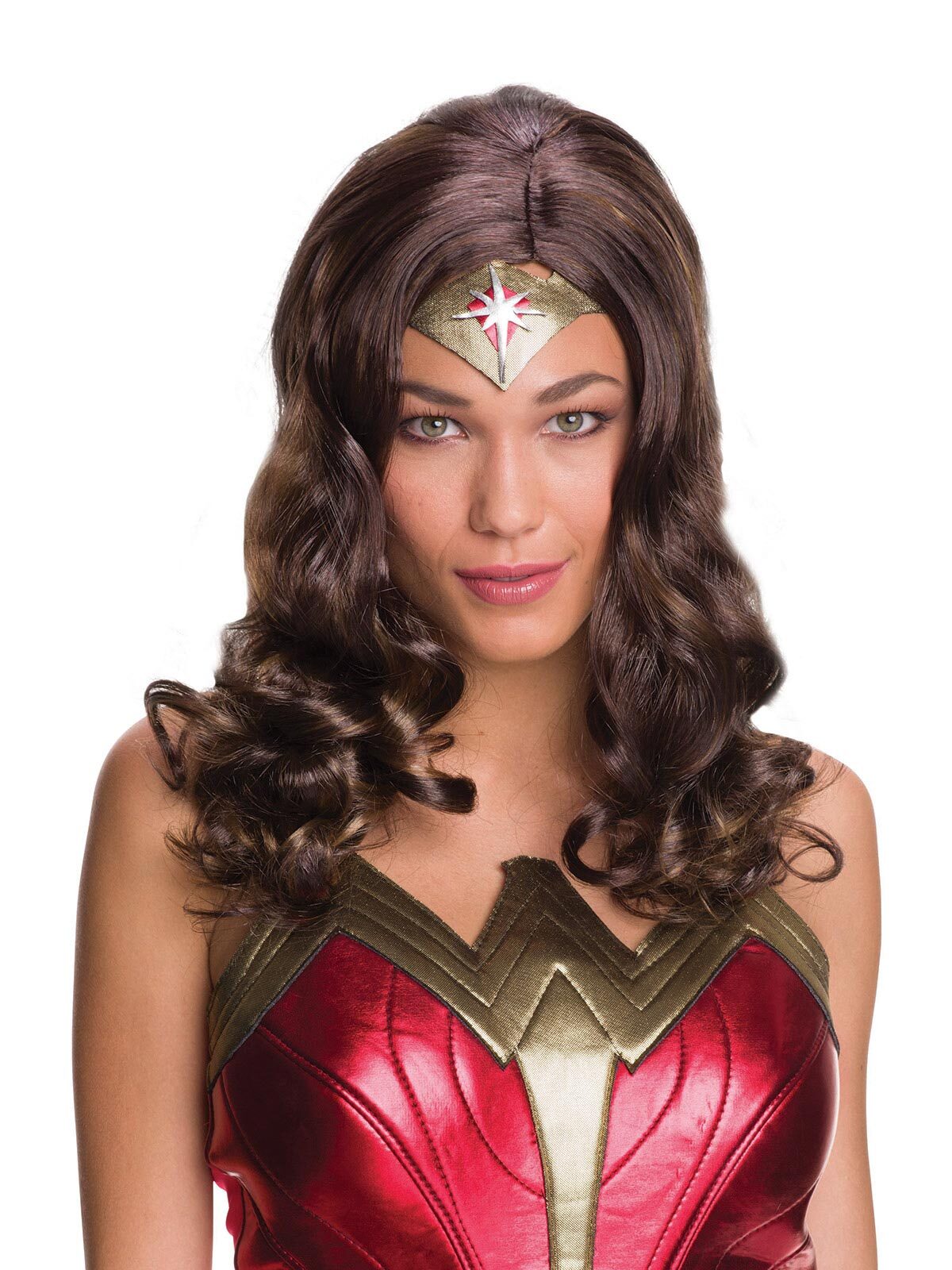 DC Comics Wonder Woman Wig Long Brown Hair Halloween Costume Accessory Adult