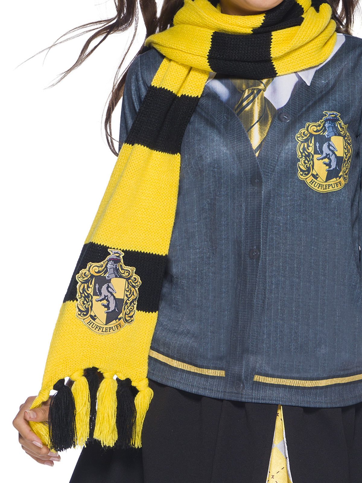 Harry Potter Hufflepuff Deluxe Scarf Adult/Unisex One Size Halloween Costume — image 3