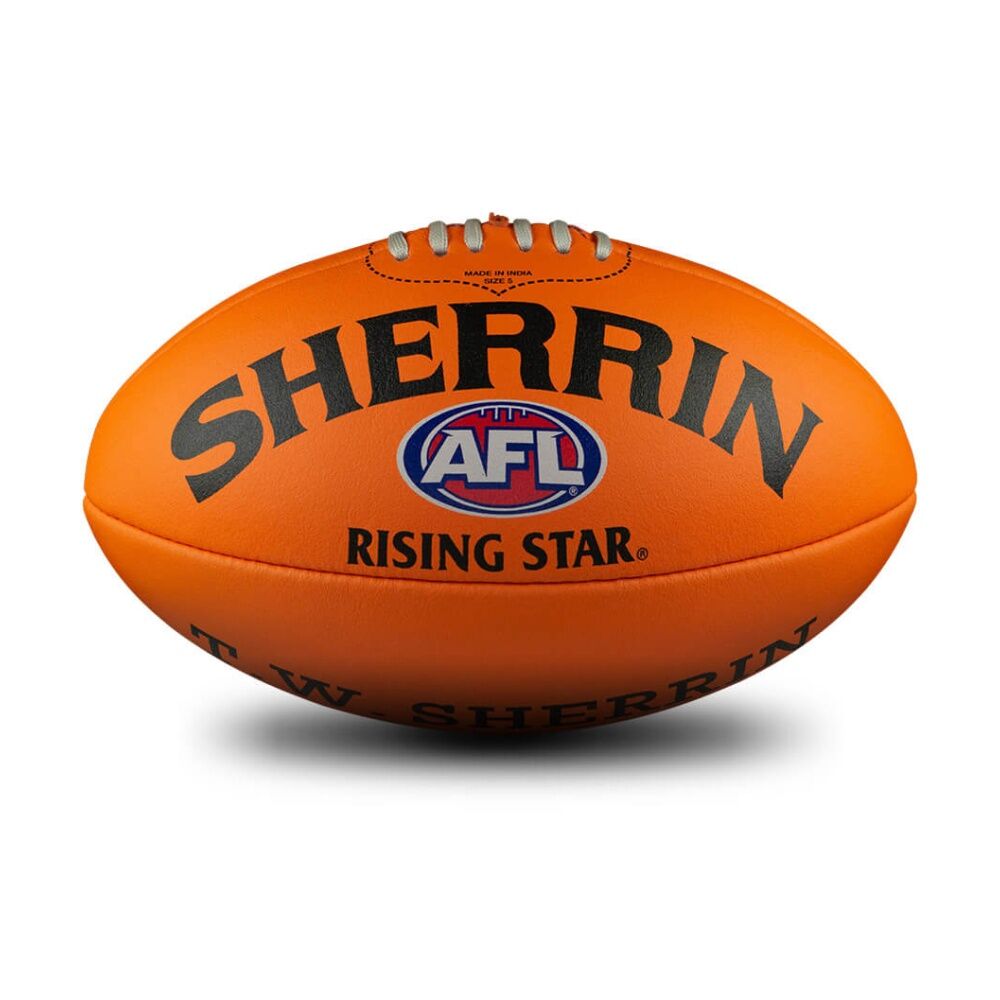 Sherrin Size 2 Orange AFL Rising Star Split Leather Recreational Football