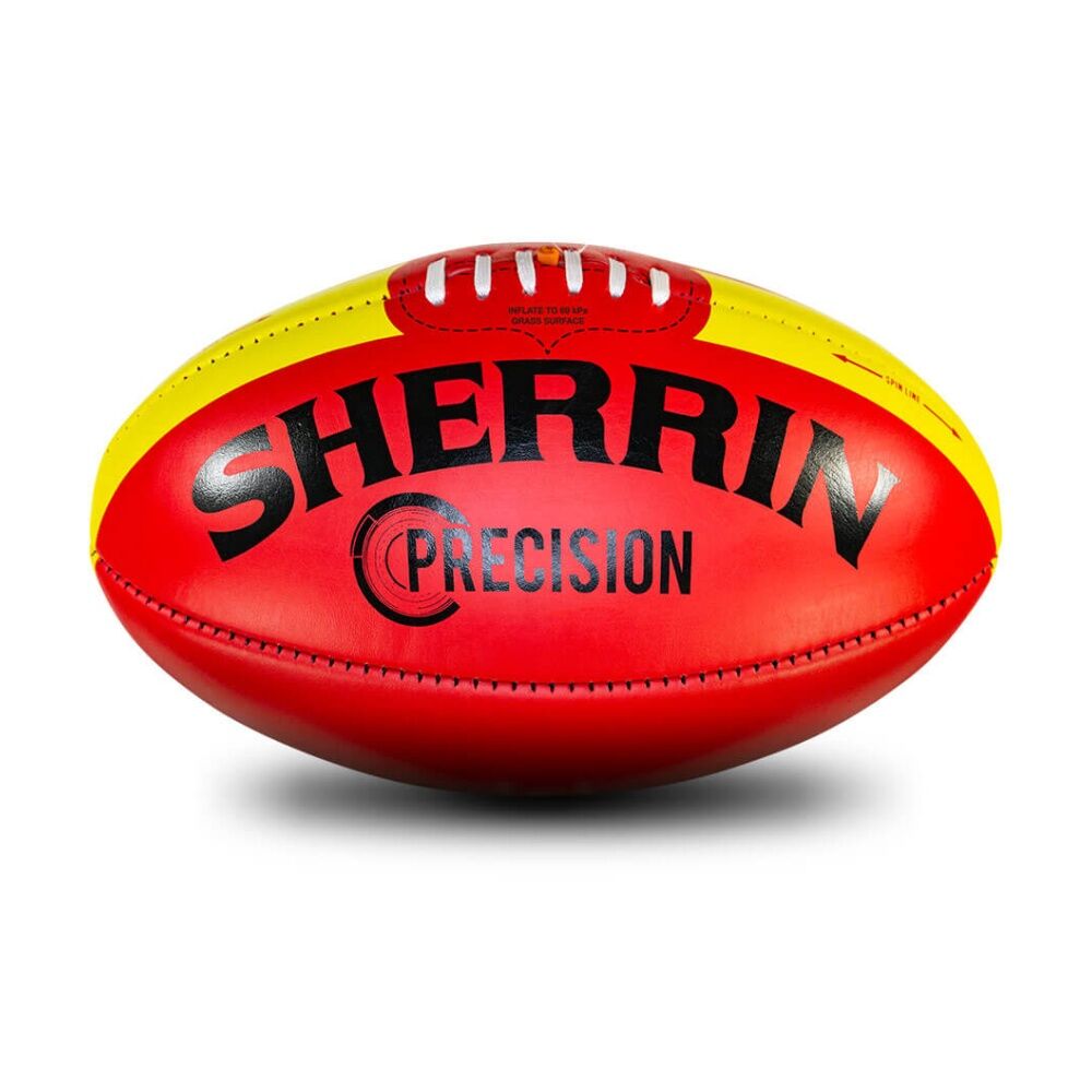Sherrin Size 5 Red Precision Leather Australian Rules Training Football — image 2