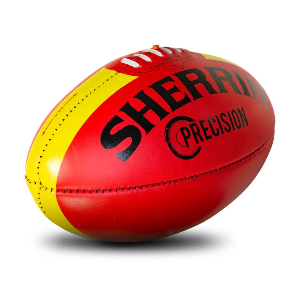 Sherrin Size 5 Red Precision Leather Australian Rules Training Football — image 3