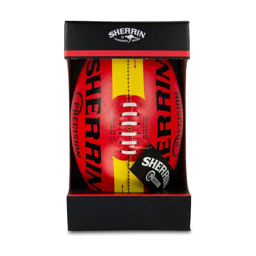 Sherrin Size 5 Red Precision Leather Australian Rules Training Football — image 5