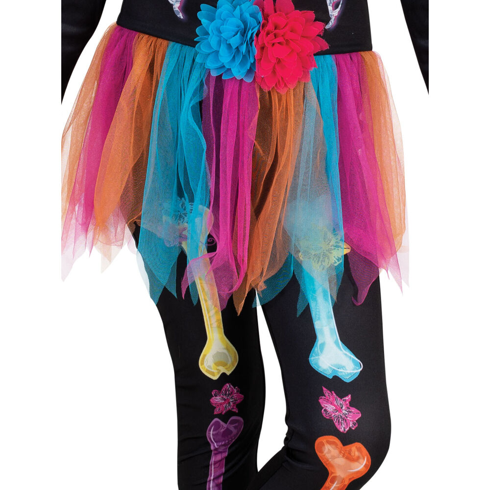 Rubies Skeleton Halloween Girl Neon Girls Fancy Dress Up Costume Size 9-10 YRS — image 3