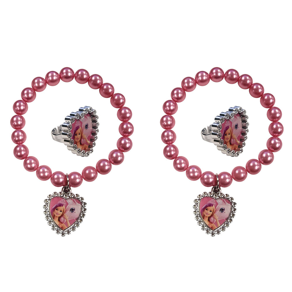 Mattel Barbie Beaded Bracelet & Ring Set Costume Dress Up Accessory Child (2 Pack)