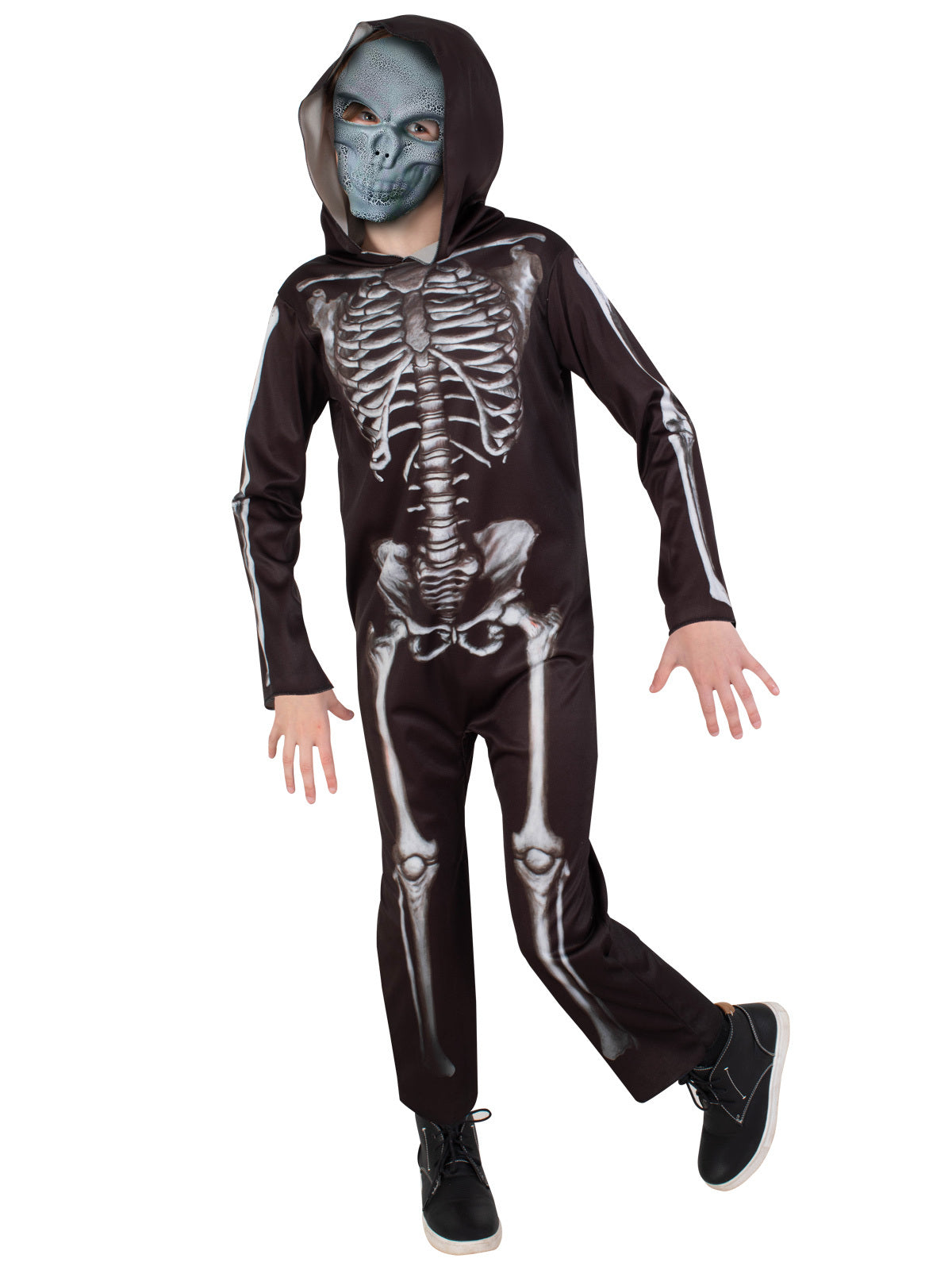 Rubies Skeleton Boys Dress Up Halloween Party Costume Outfit Jumpsuit Size 6-8y — image 3