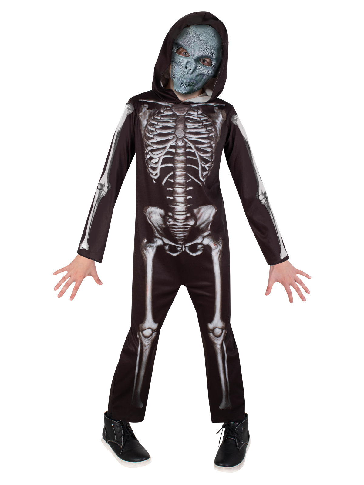 Rubies Skeleton Boys Dress Up Halloween Party Costume Outfit Jumpsuit Size 6-8y