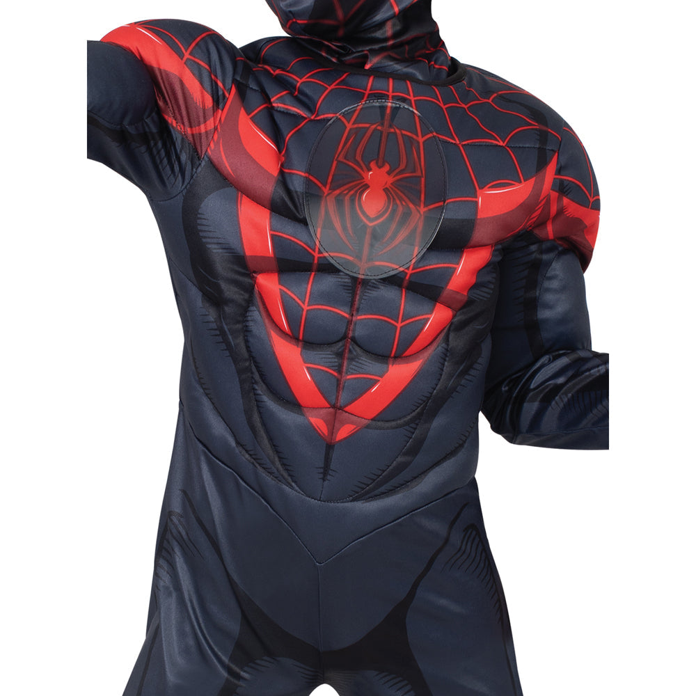 Spiderman Size Miles Morales Deluxe Lenticular Kids Costume — image 3