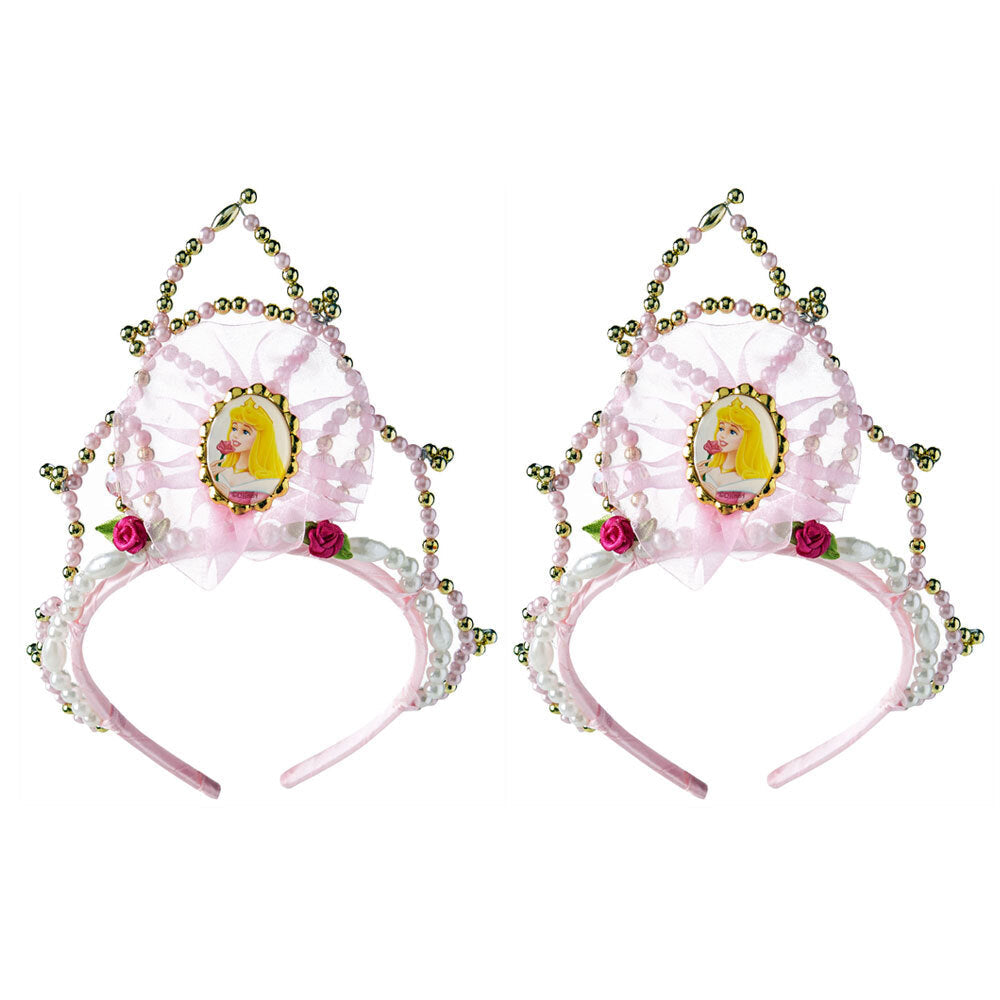 Disney Princess Girls Sleeping Beauty Beaded Tiara/Crown Costume Accessory (2 Pack)