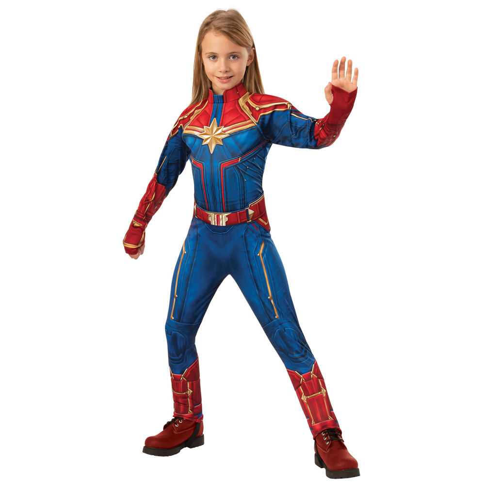 Marvel Captain Marvel Deluxe Hero Suit Fancy Dress Up Kids Costume Size 3-5y — image 2