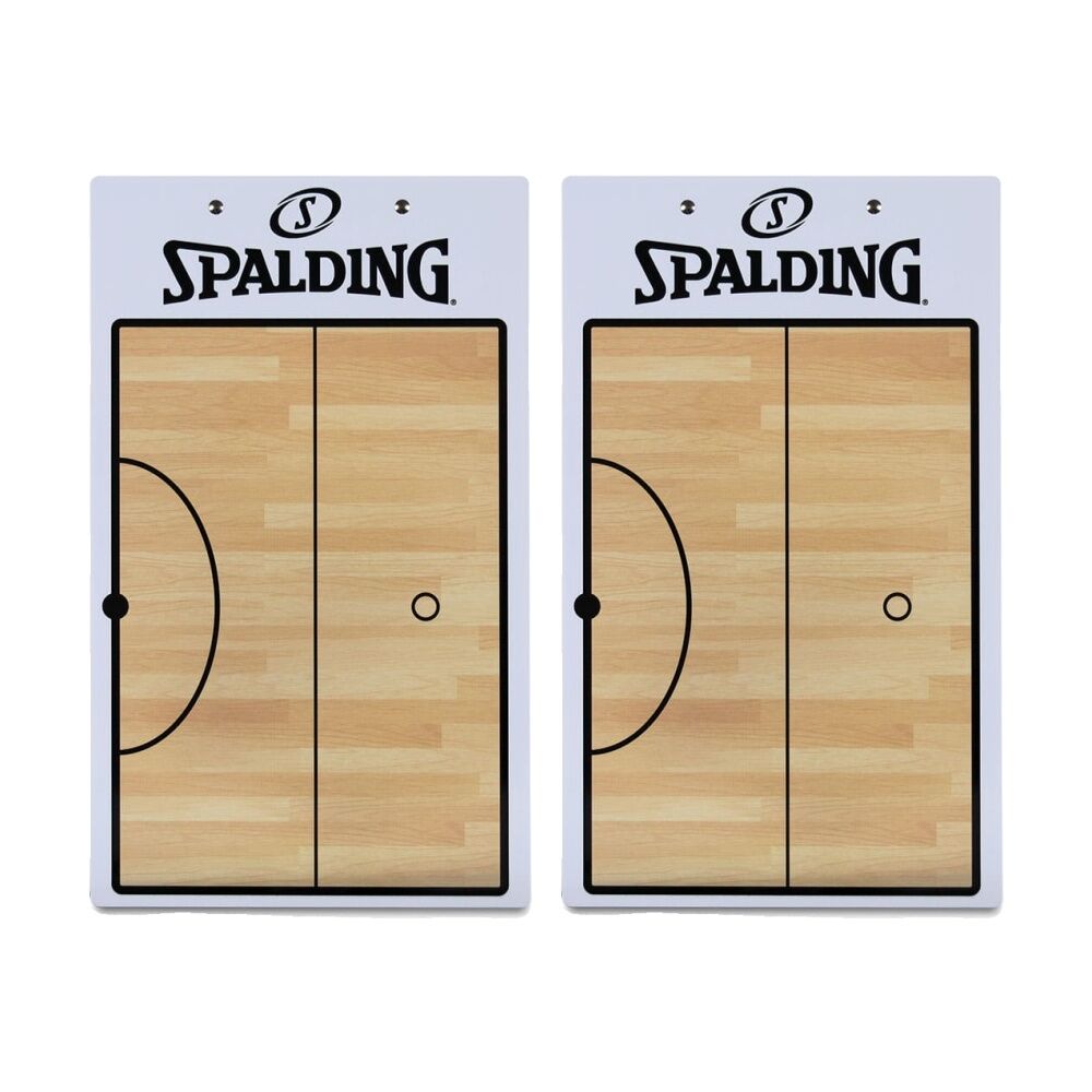 Spalding Netball Coaches Board Double Sided Half/Full Court w/Marker 40x24cm (2 Pack)