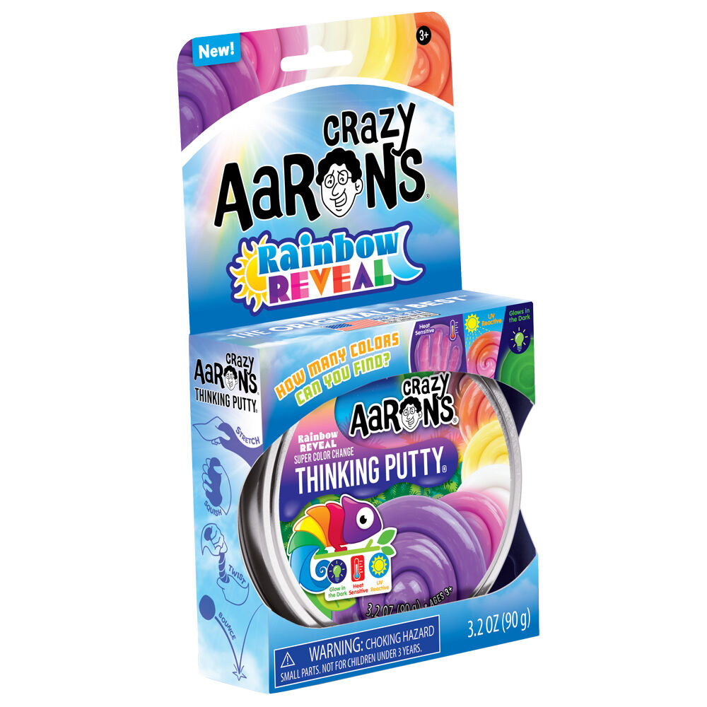 Crazy Aarons 3y+ Hypercolour Rainbow Reveal Putty 4 Inch Tin Kids Sensory Toy — image 2