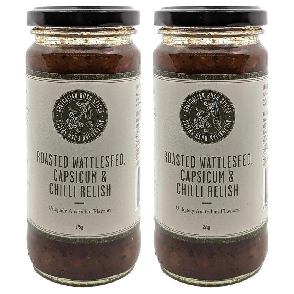 Australian Bush Spices Roasted Wattleseed, Capsicum & Chilli Relish 275g (2 Pack)