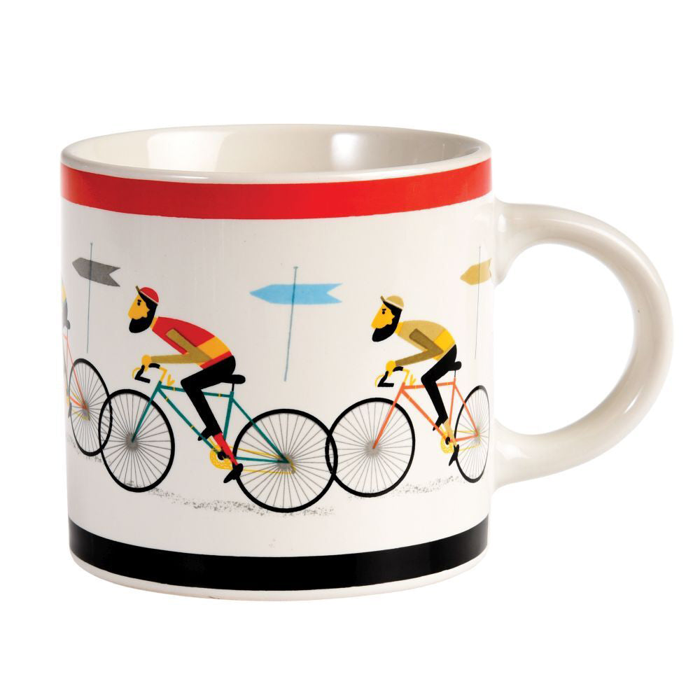 Rex London 350ml Ceramic Coffee Mug Water Drink Tea Cup w/ Handle Le Bicycle
