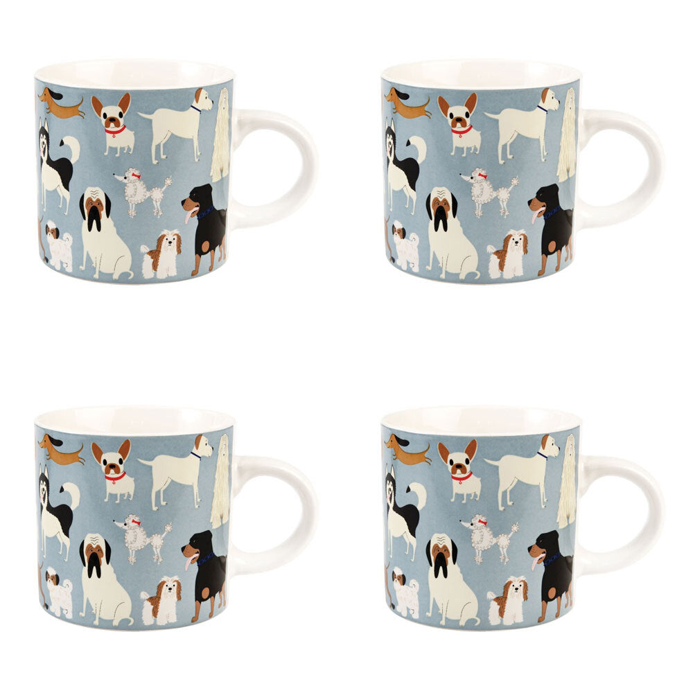 Rex London 350ml Ceramic Coffee Mug Water Drink Cup w/ Handle Best in Show (4 Pack)