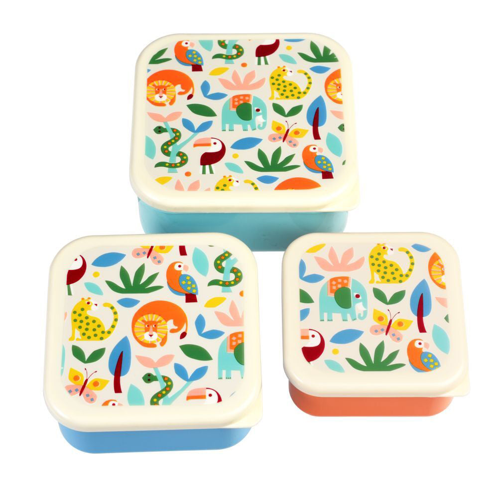 Rex London Kids Plastic Snack/Lunch Box Storage Square Set Wild Wonders (3 Pieces) — image 2