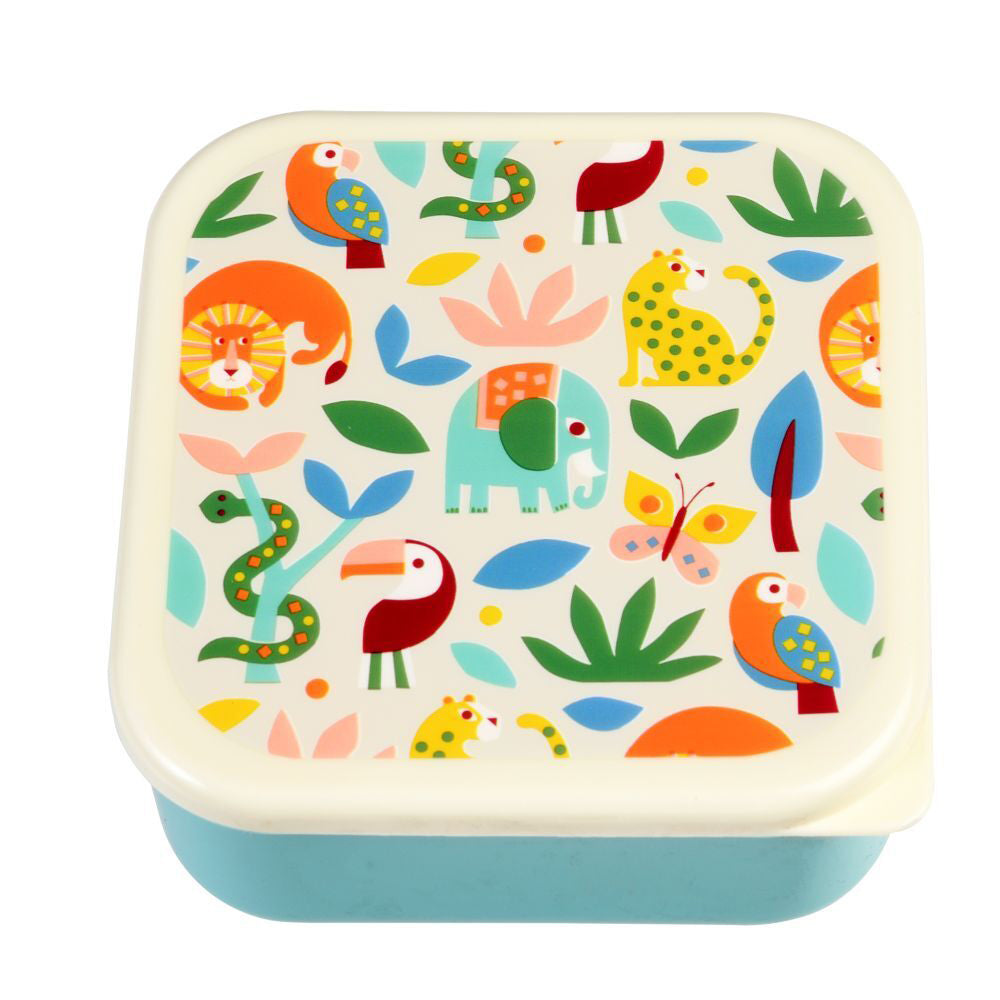 Rex London 3pc Rex London Kids Plastic Snack/Lunch Box Storage Square Set Wild Wonders (2 Pack) — image 4