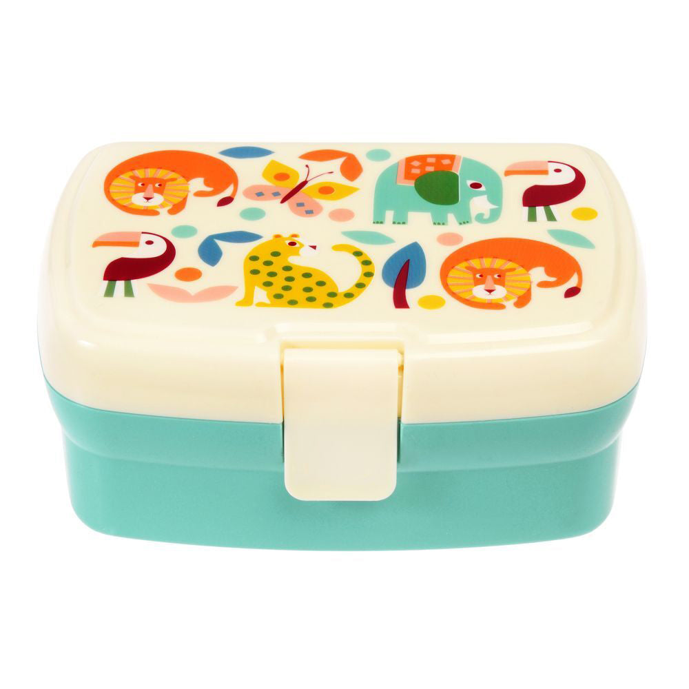 Rex London Kids/Children Plastic Lunch Box Rectangle 17x13cm Wild Wonders