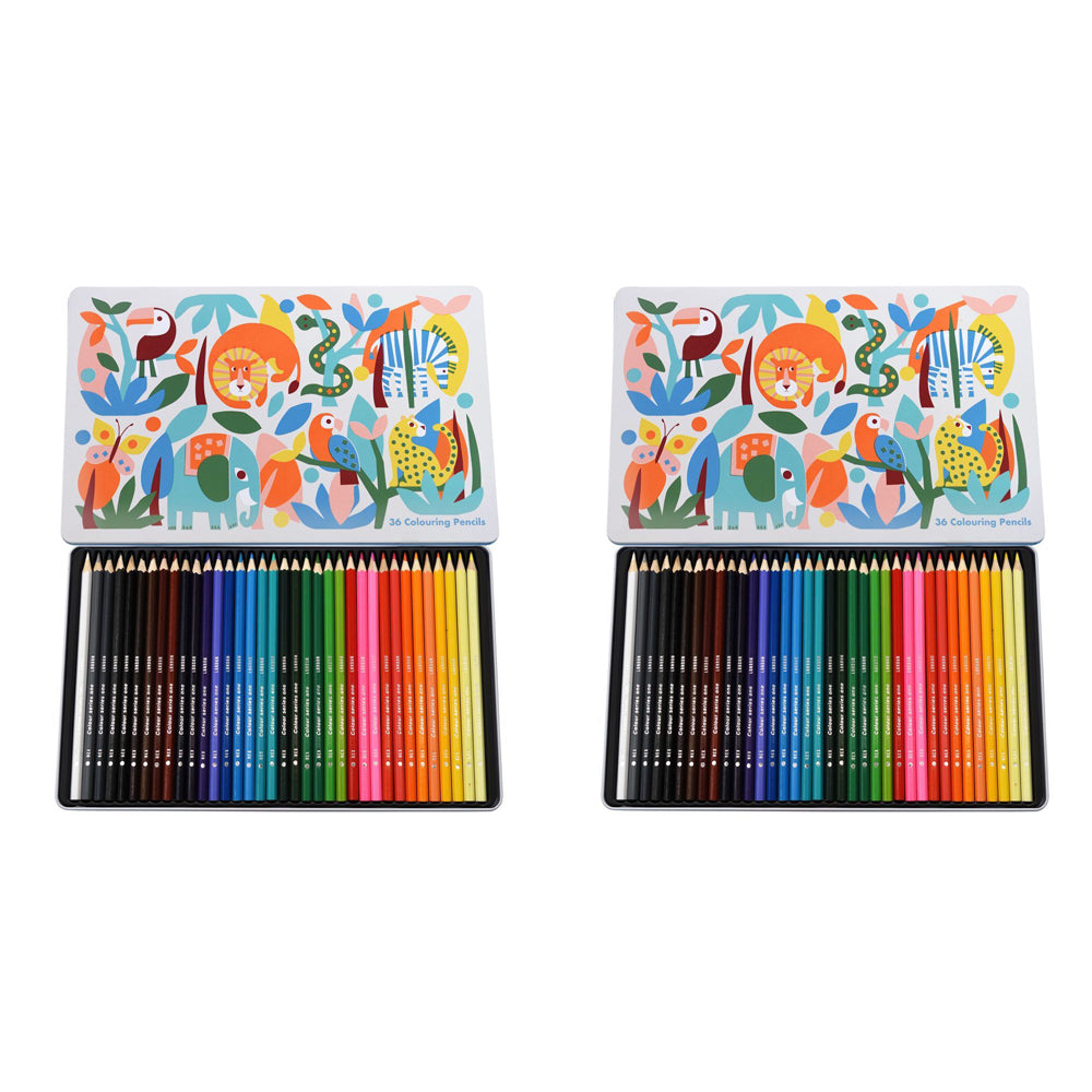 Rex London 36pc Rex London Colouring Pencils School Drawing Stationery 3y+ Wild Wonders (2 Pack)