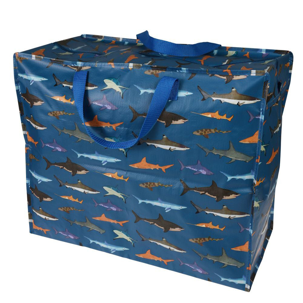 Rex London Jumbo Storage Carry Bag Organiser w/ Zip Closure 58x48cm Sharks — image 2
