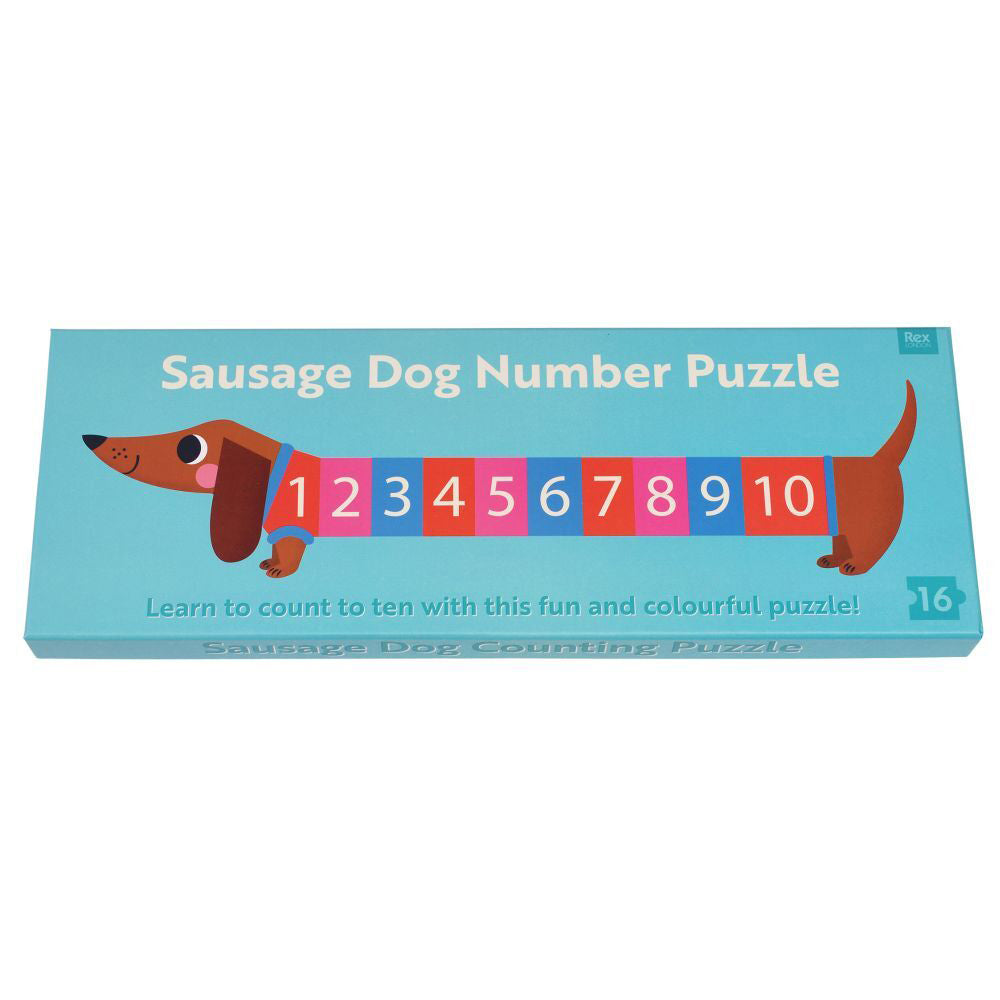 Rex London 95x25cm Sausage Dog Number Jigsaw Floor Puzzle Kids Game 3y+ (16 Pieces)