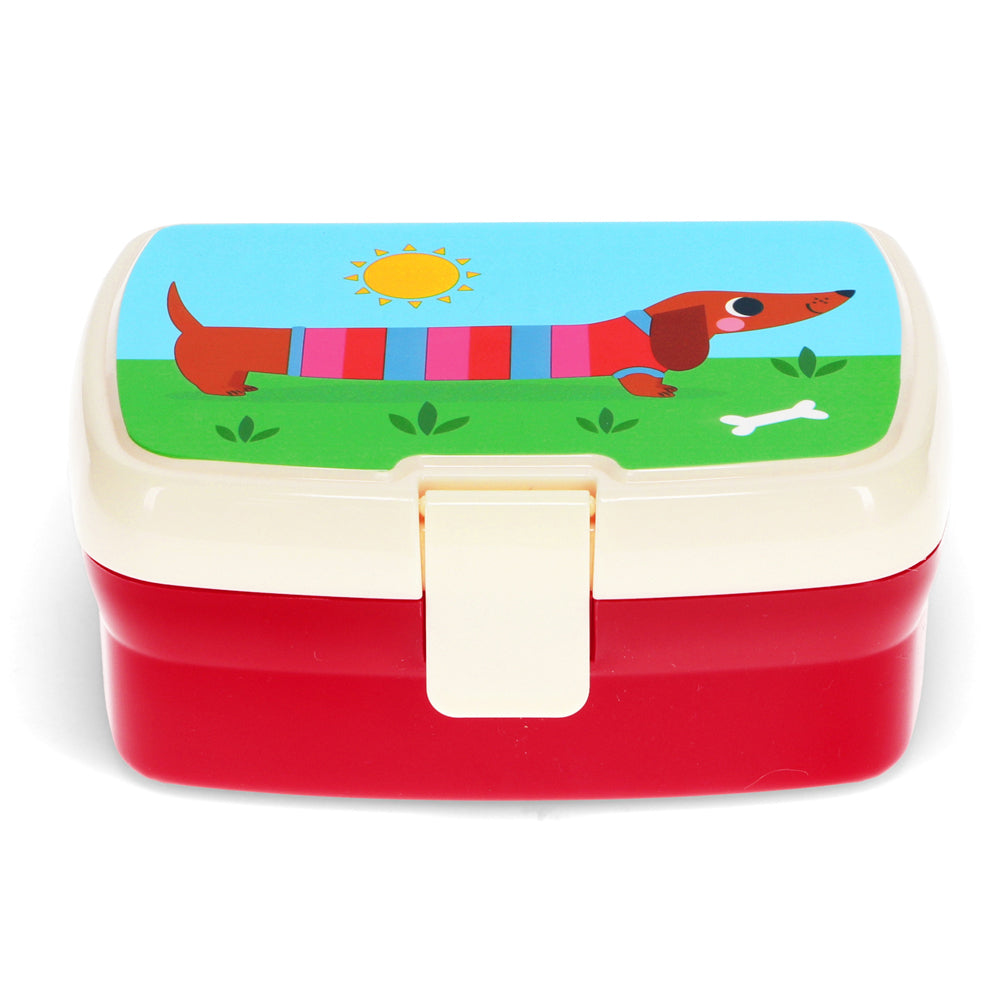 Rex London Kids/Children Plastic Lunch Box Rectangle 17x13cm Sausage Dog (2 Pack) — image 2