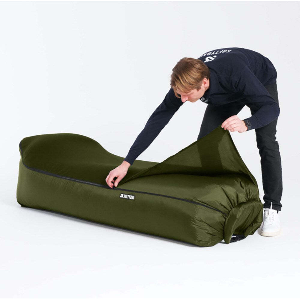 Formula Sports Inflatable 175cm Softybag Outdoor Camping Bed w/Cover Olive Green