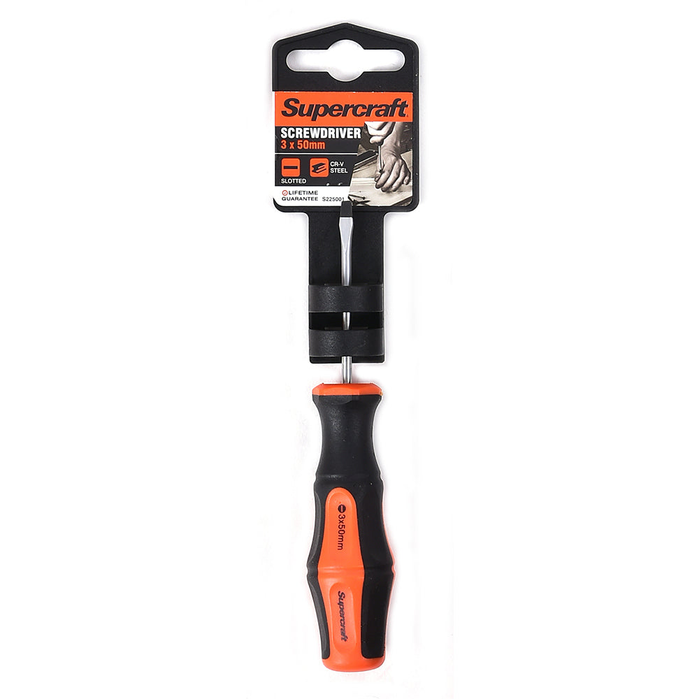 Supercraft CR-V Steel Precision Screwdriver Slotted/Flat Head 3x50mm Home DIY