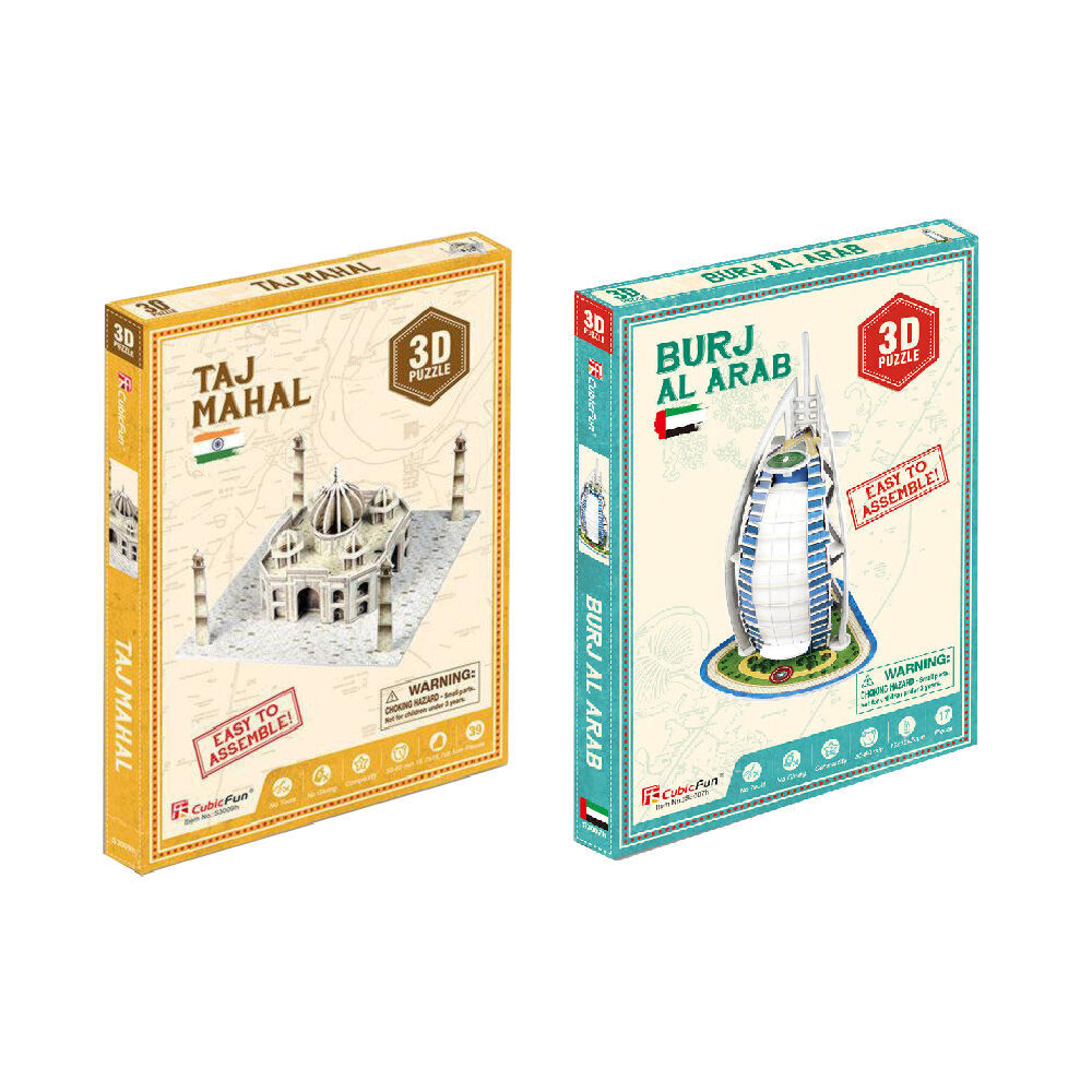 Cubic Fun Burj Al Arab and Taj Mahal Building Kids/Childrens 3D Puzzles 8y+ (2 Pieces)