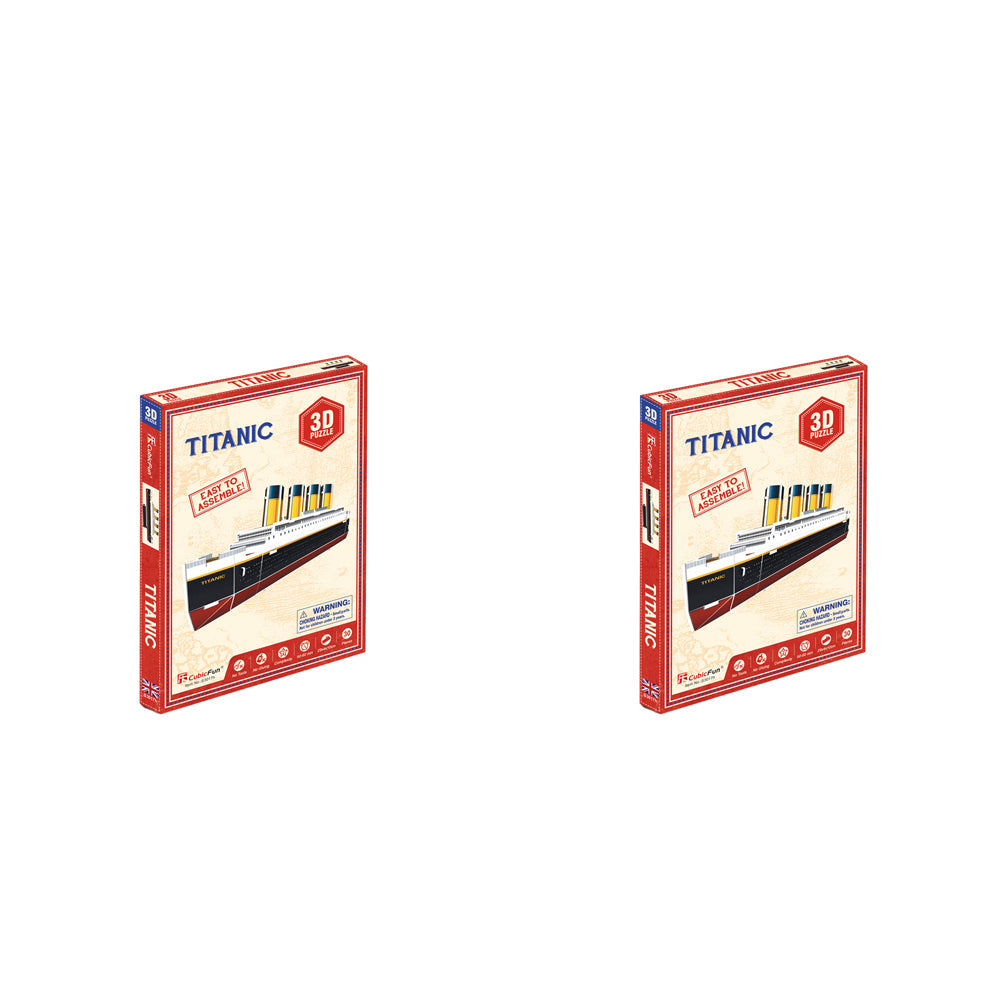 Cubic Fun 30pc CubicFun Titanic Ship 3D Puzzle Childrens Interactive Building Toy 4y+ (2 Pack)