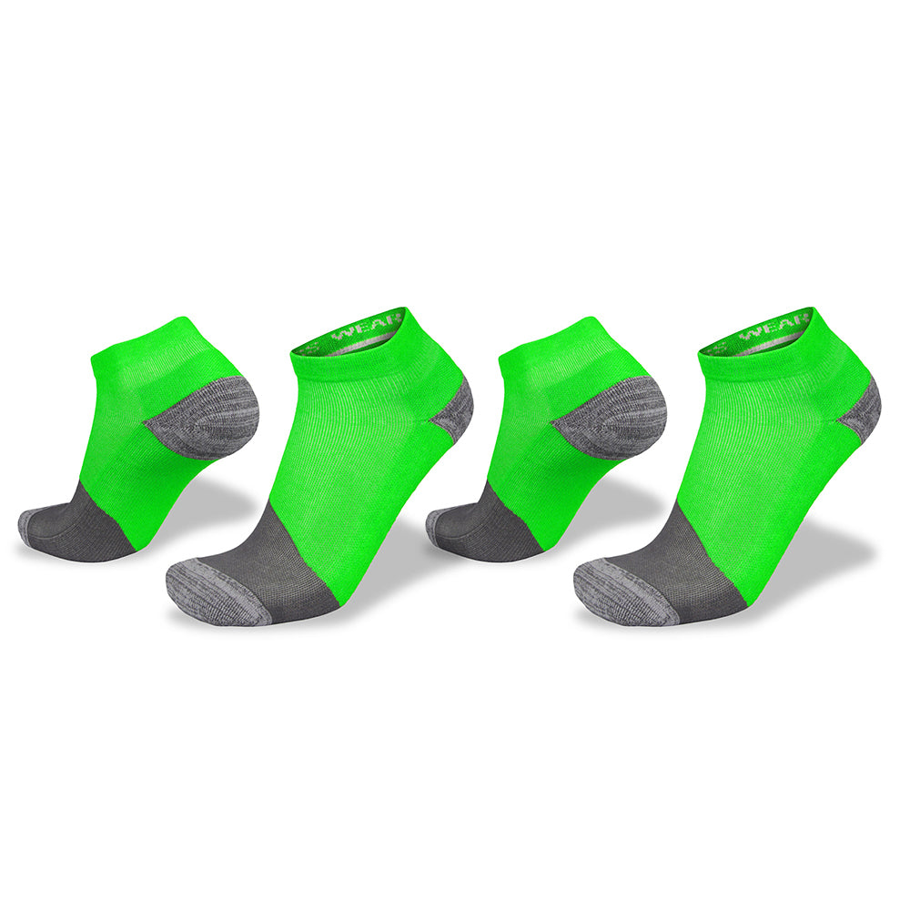 Wilderness Wear Active Bamboo Runner AU 3-8 Lime Charcoal Socks (2 Pack)
