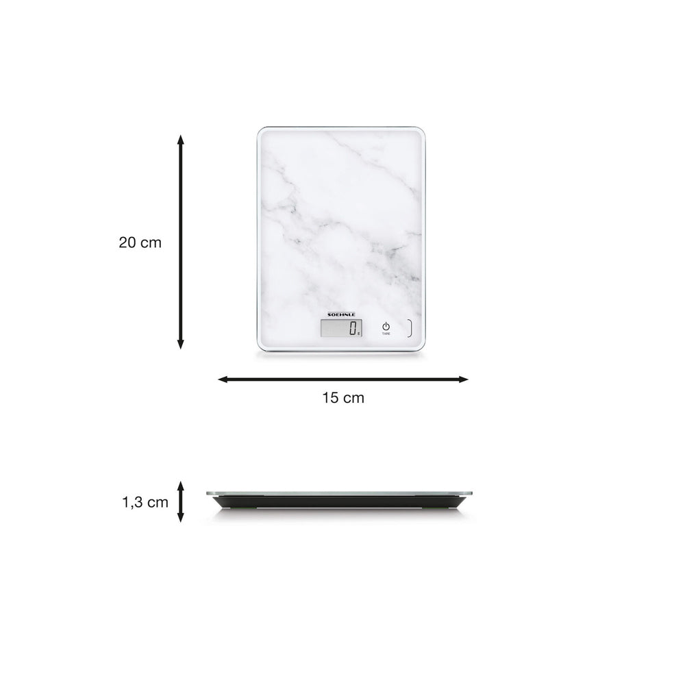 Soehnle Page Compact Digital LCD Kitchen Food Scale Measure/Weight Marble 5kg — image 2