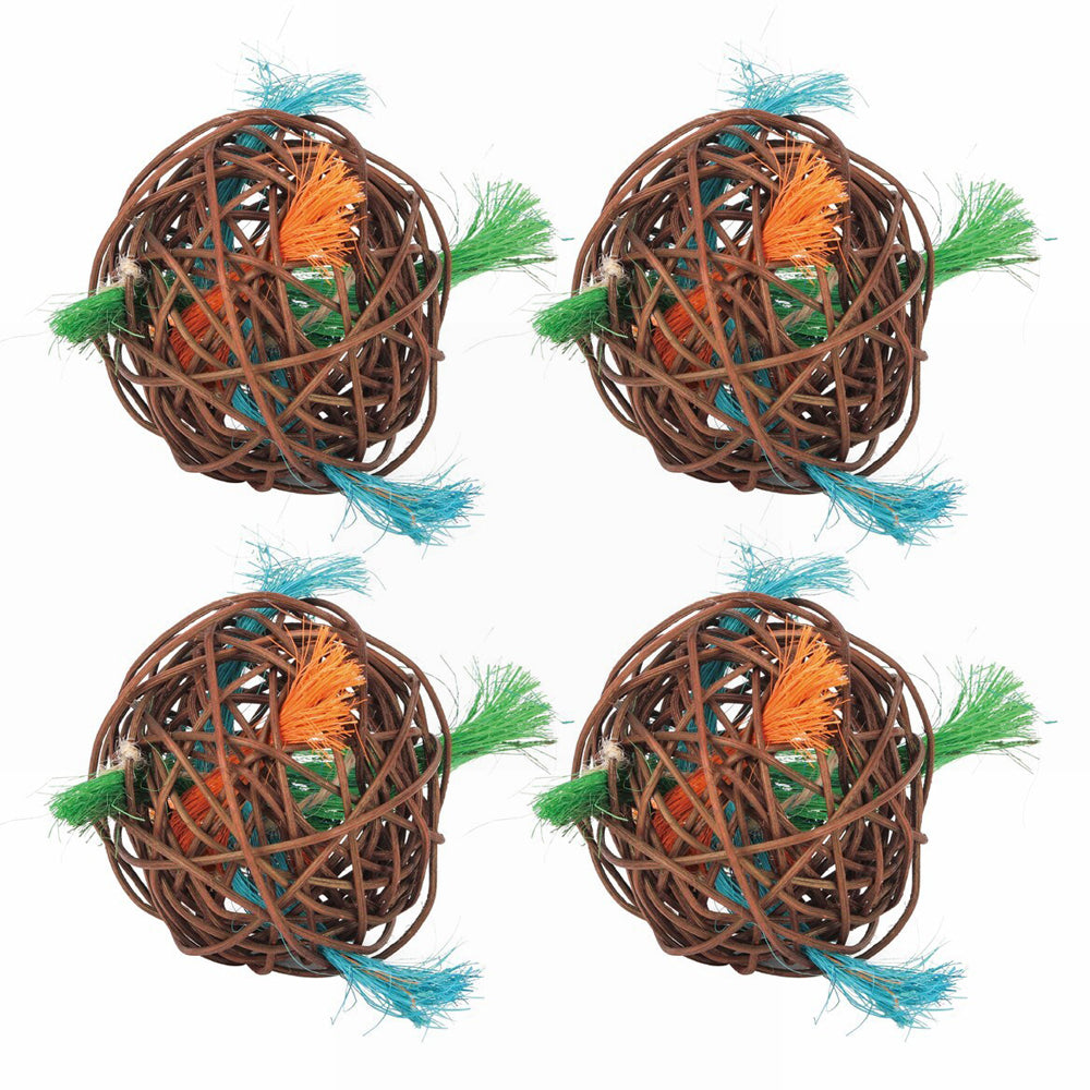 Nature Island Gnaw & Chew Loco Ball Rabbit/Guinea Pig Pet Activity Toy Natural (4 Pack)