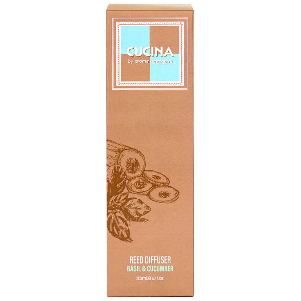 Arome Ambiance 200mL Cucuna Diffuser Basil & Cucumber Fragrance Oil w/ 8 Reeds — image 2