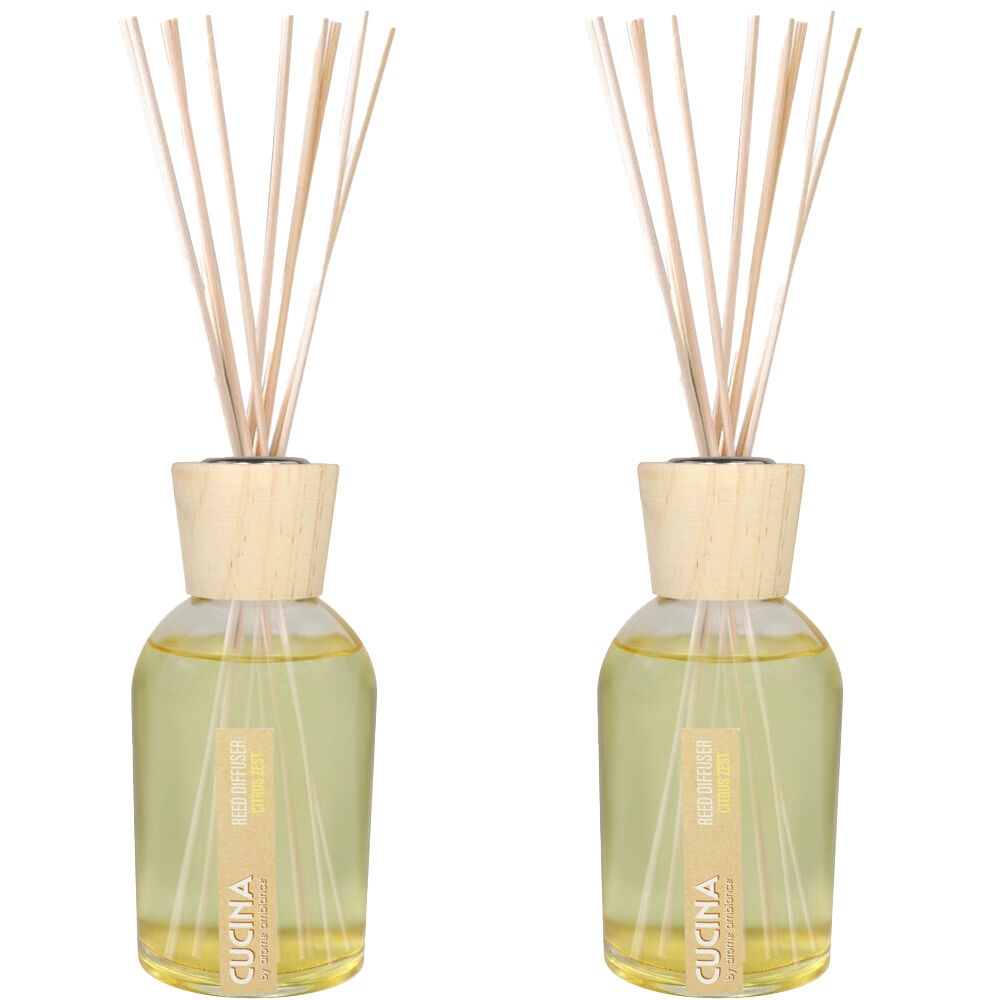 Arome Ambiance Cucuna Diffuser Citrus Zest Fragrance Oil w/ 8 Reeds 200mL (2 Pack)