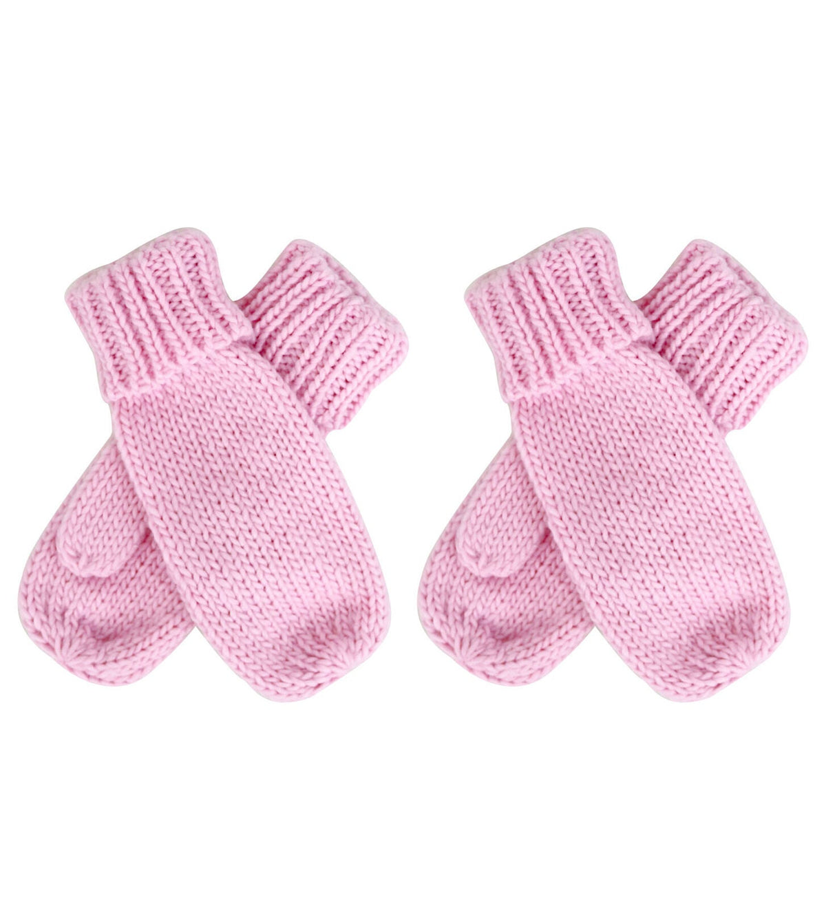 Wicked Sista Acrylic Knitted Weave Mittens Winter Hand Warmer One Size Pink (2 Pack)