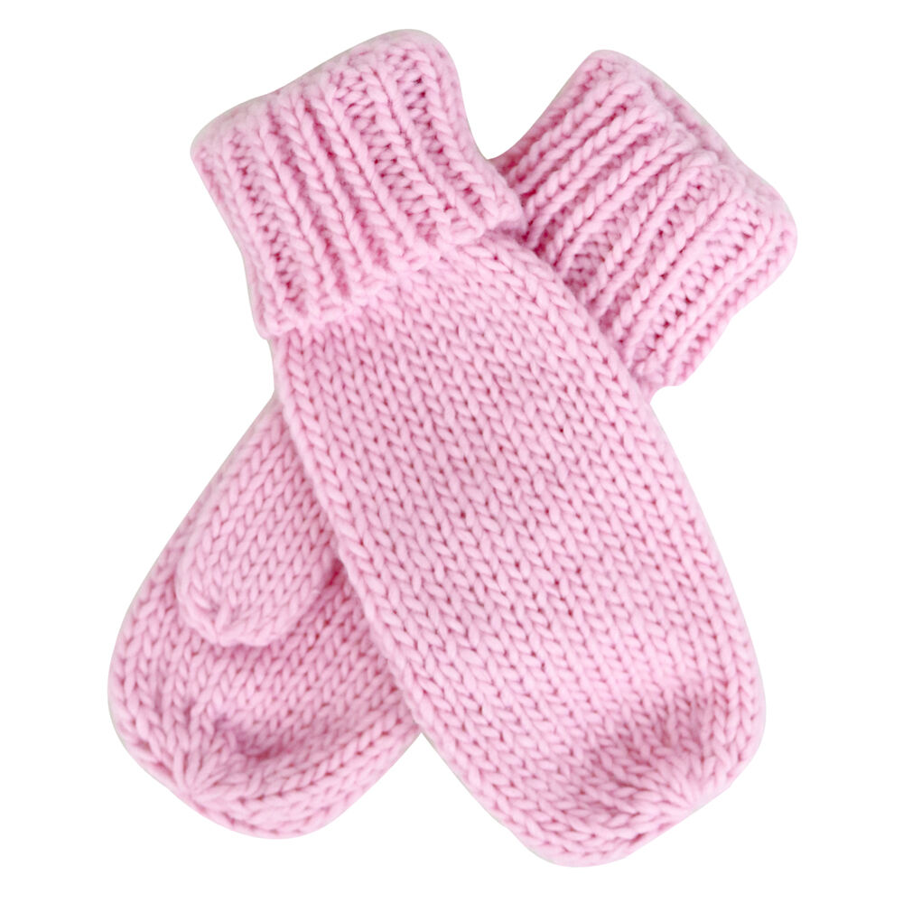 Wicked Sista Acrylic Knitted Weave Mittens Winter Hand Warmer One Size Pink — image 2