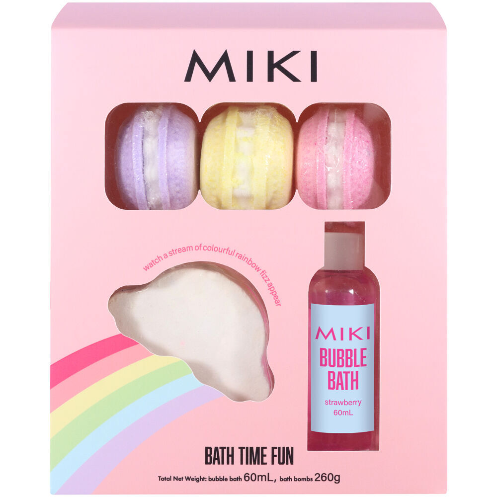 Miki 5pc Miki Kids Bath Time Fun Pack w/ 65g Bathbombs and 60mL Bubbles 3y+ (2 Pack) — image 2