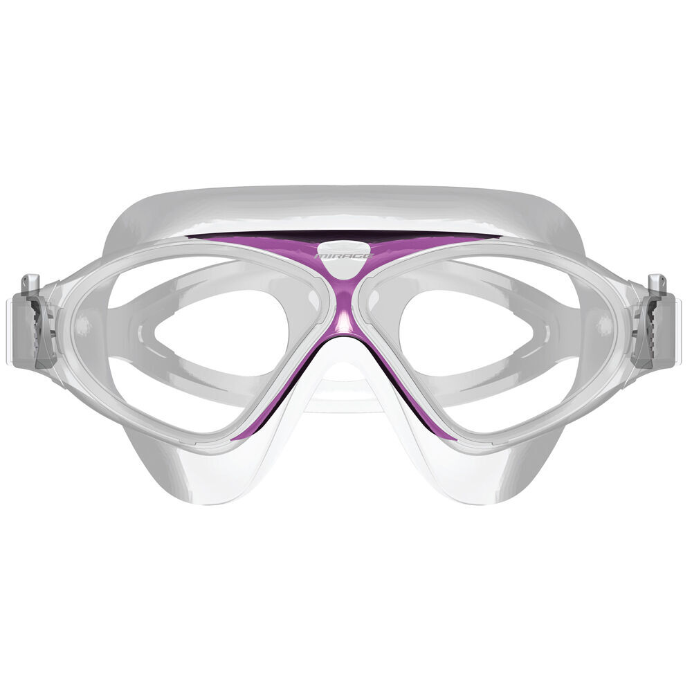 Mirage Adult Lethal Oversized Silicone Swimming Goggles Clear/Purple (2 Pack) — image 2
