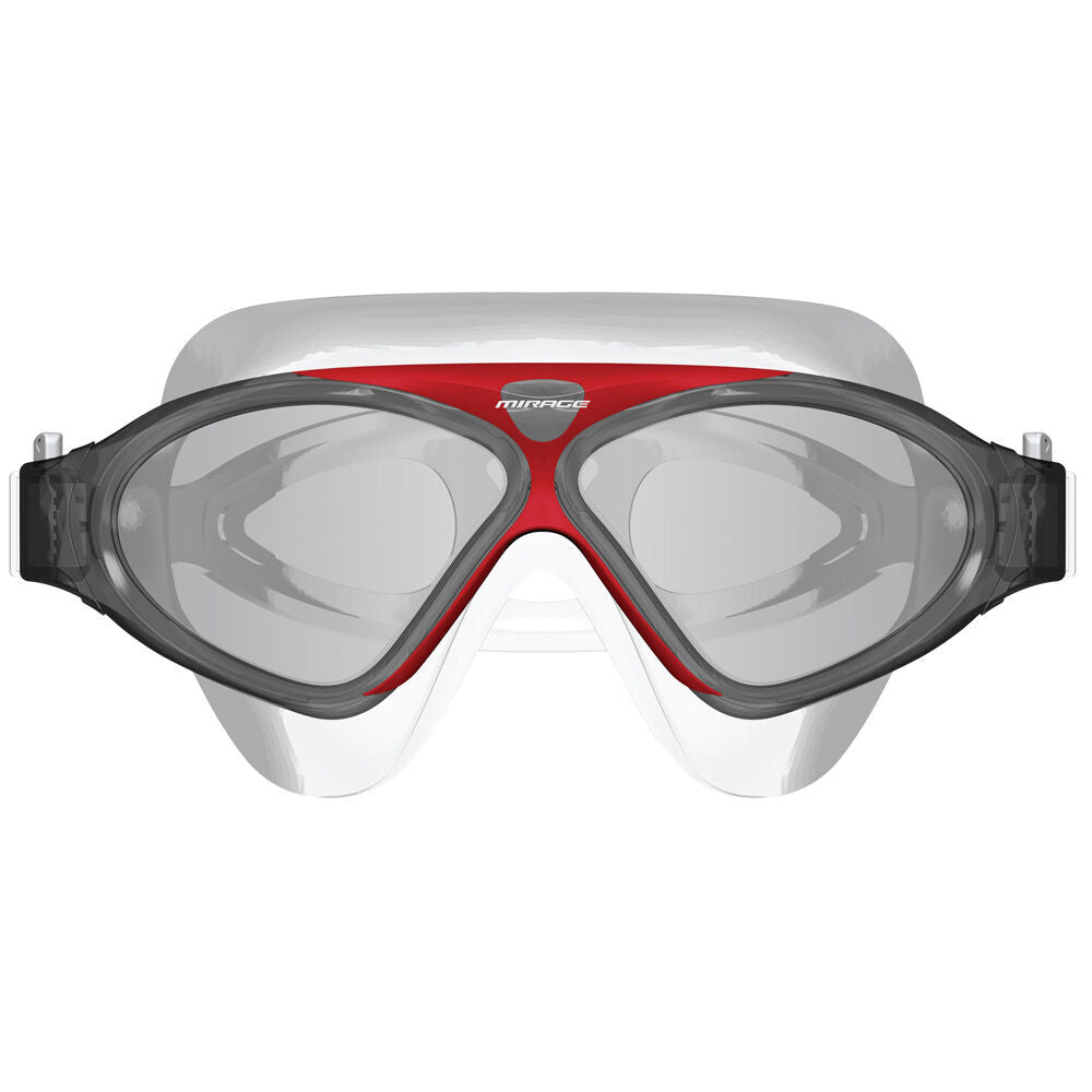 Mirage Adult Lethal Oversized Silicone Swimming Goggles Smoke/Red (2 Pack) — image 2
